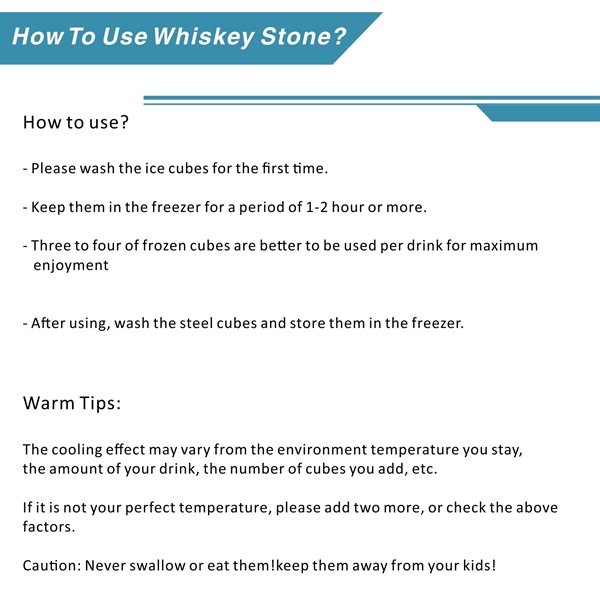 4 PCS Whiskey Ice Stone, Stainless Steel Chill Ice Cube Set - Image 6