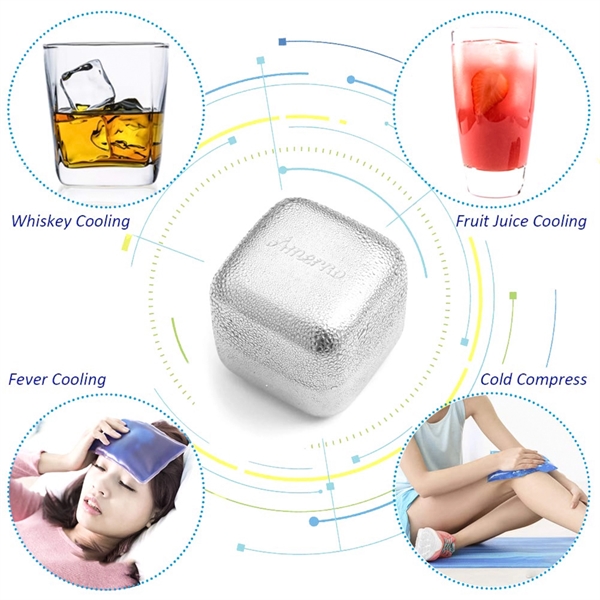 6 PCS Whiskey Ice Stone, Stainless Steel Chill Ice Cube Set - Image 5
