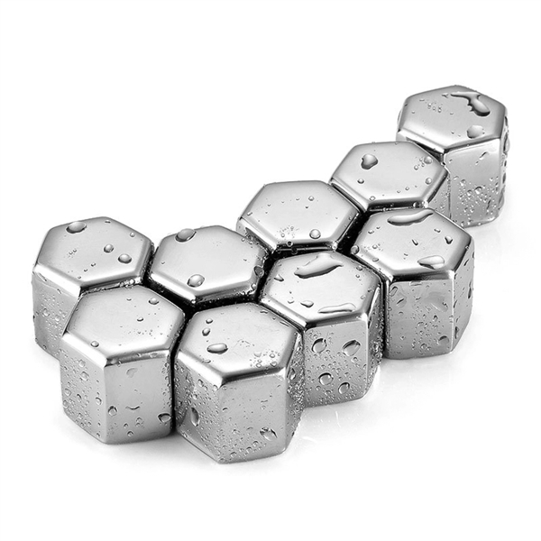6 PCS Whiskey Ice Stone, Stainless Steel Chill Ice Cube Set - Image 3
