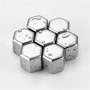6 PCS Whiskey Ice Stone, Stainless Steel Chill Ice Cube Set