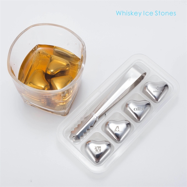 4 PCS Whiskey Ice Stone, Stainless Steel Chill Ice Cube Set - Image 3