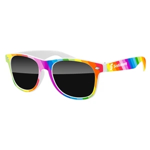 Pride Rainbow Retro Sunglasses w/ 1-color imprint