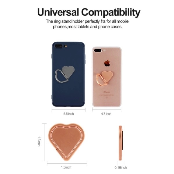 Heart Shaped Rotating Cell Phone Ring stand grip holder - Image 6