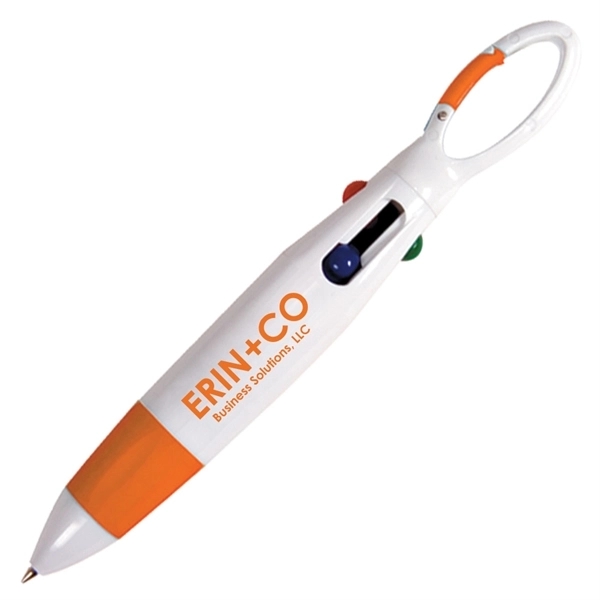 4 Color Carabiner Ballpoint Pen - Image 4