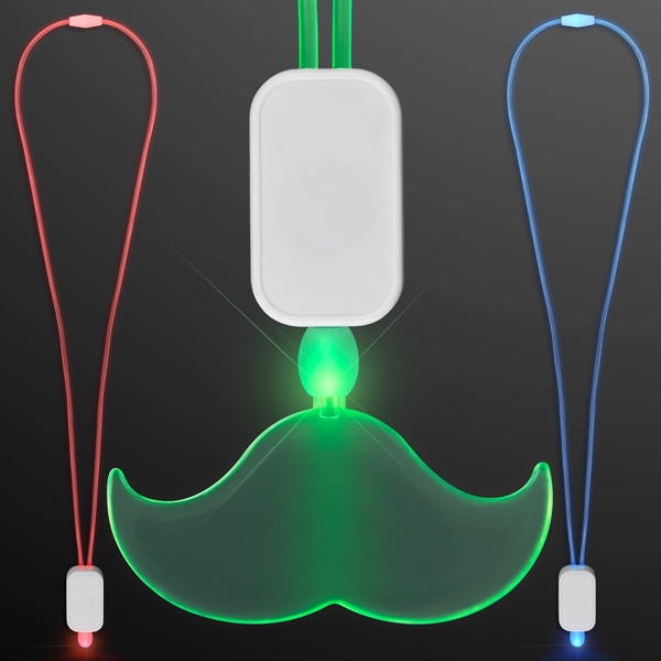 LED Lanyard with Acrylic Mustache Pendant - Image 5