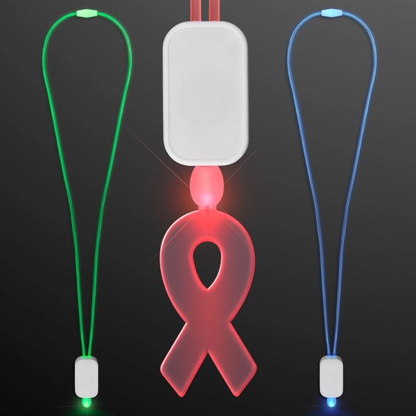LED Neon Lanyard with Acrylic Ribbon Pendant - Image 5
