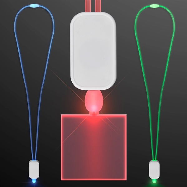 LED Neon Lanyard with Acrylic Square Pendant - Image 5