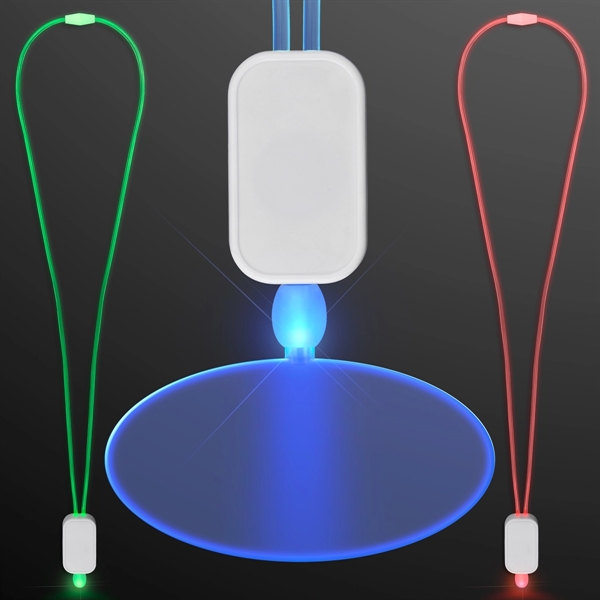 LED Neon Lanyard with Acrylic Oval Pendant - Image 5