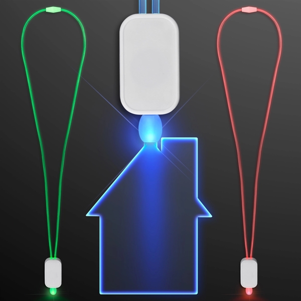 LED Neon Lanyards with Acrylic House Pendant - Image 5