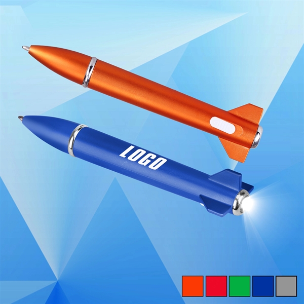 Airplane Shaped Ball Pen with Flashlight - Image 1
