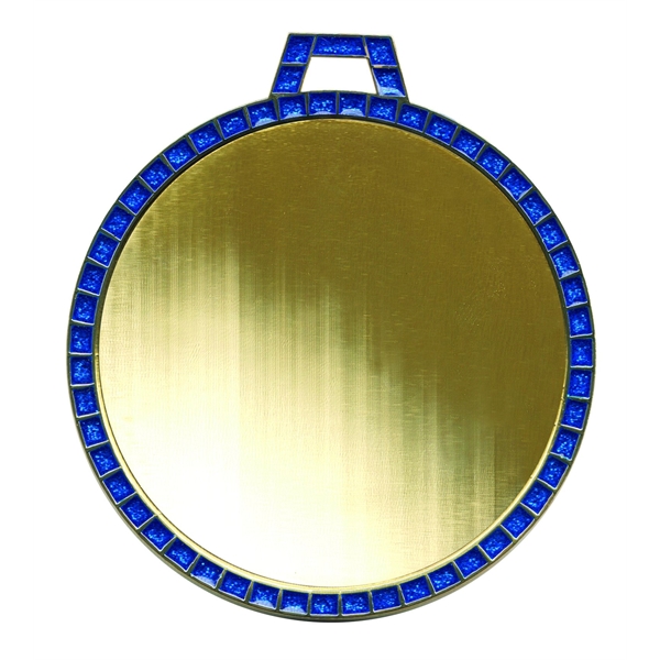2 1/4" Express  Vibraprint Blue Glitter Insert Medallion - Image 2