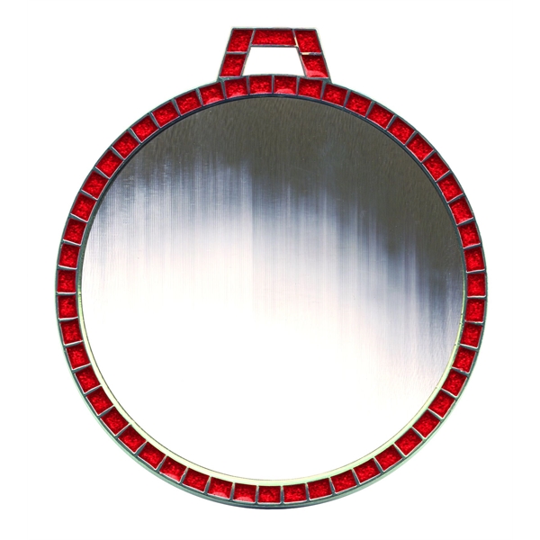 2 1/4" Express  Vibraprint Red Glitter Insert Medallion - Image 2