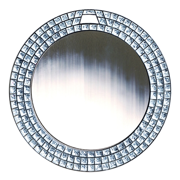 2 3/4" Express  Vibraprint White Glitter Insert Medallion - Image 2
