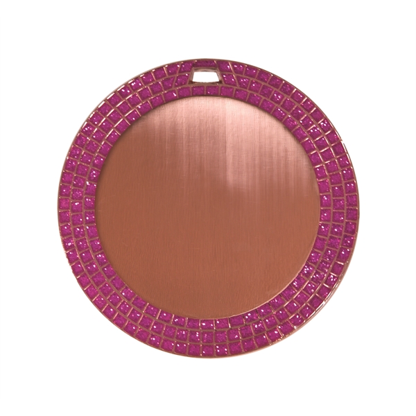 2 3/4" Express  Vibraprint Pink Glitter Insert Medallion - Image 2