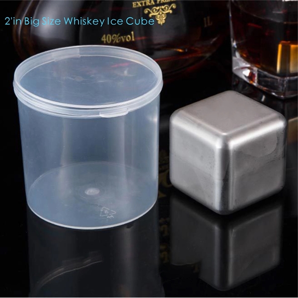 Big Size Whiskey Ice Stone, Stainless Steel Chill Ice Cube - Image 1