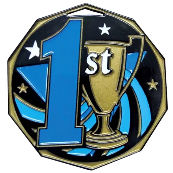 2" 1st Place Decagon Color Medallion - Image 2