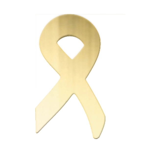 Brass Ribbon Shaped Lapel Pin - Image 2
