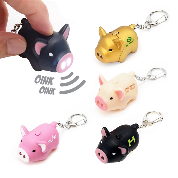 Light Up Pig Keychain - Image 1