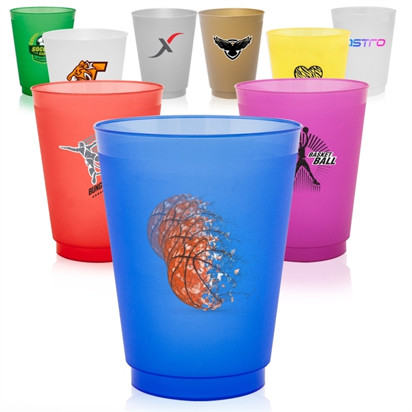 16 oz. Frost Flex Frosted Plastic Stadium Cup - Image 1