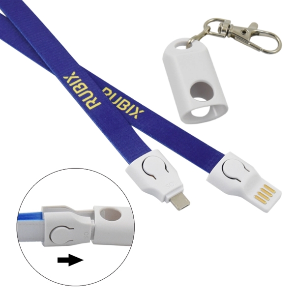 2 in 1 Lanyard USB charging cable for phones, full color - Image 4