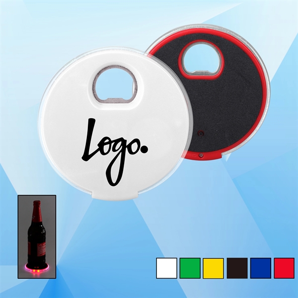LED Light Up Coaster with Bottle Opener - Image 1