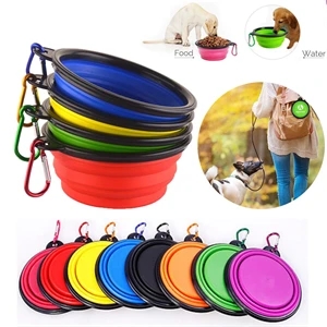 Portable Folding Pets Bowl with Carabiner