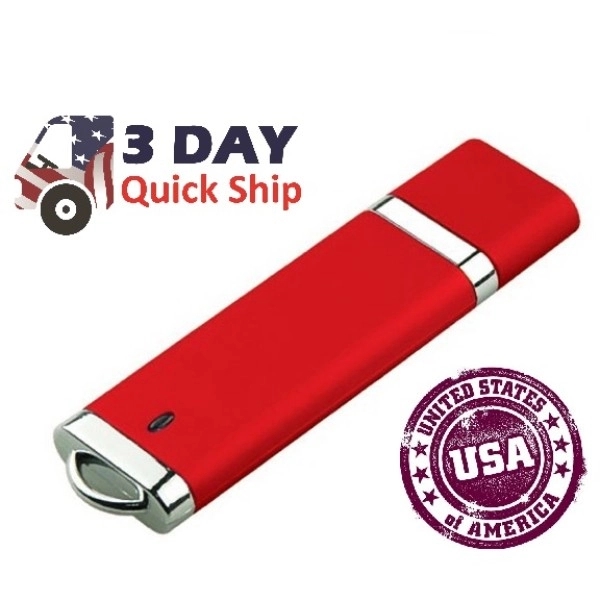 Quick Ship - plastic USB flash drive with cap. USA printed - Image 1