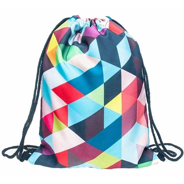 Drawstring Backpack, sublimation full color cinch sports bag - Image 2