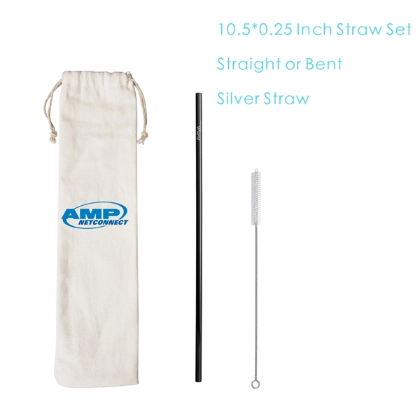 Stainless Steel Straw Set with Pouch Brush, Metal Straw Kit - Image 11