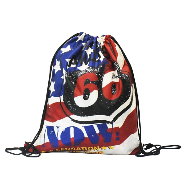 Drawstring Backpack, sublimation full color cinch sports bag - Image 4