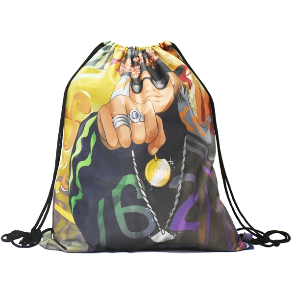 Drawstring Backpack, sublimation full color cinch sports bag - Image 5