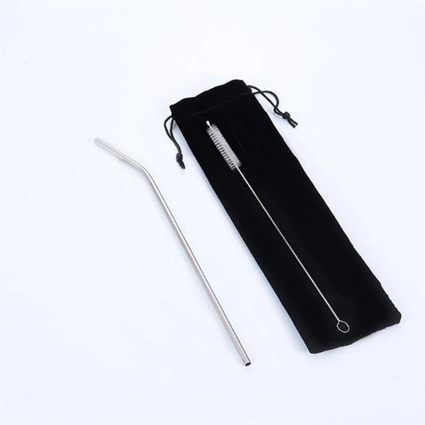 2 in 1 Stainless Steel Straw Set with Pouch
