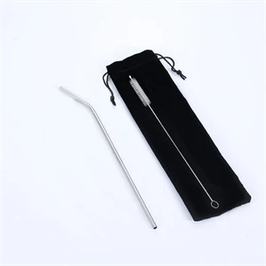 2 in 1 Stainless Steel Straw Set with Pouch