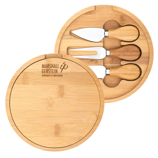 Harper Mini Bamboo Cheese Board Knife Set - Image 1