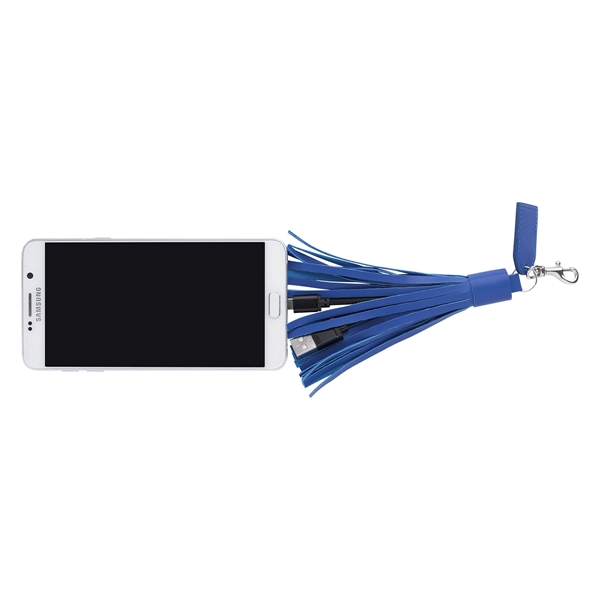 2-In-1 Charging Cables On Tassel Key Ring - Image 3