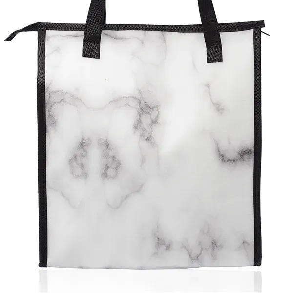 Marble Insulated Tote Bag with Pocket - Image 12