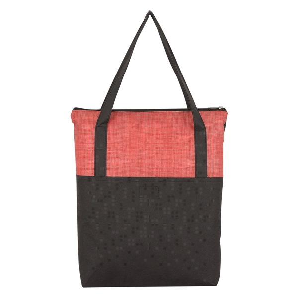 Crosshatch Non-Woven Zippered Tote Bag - Image 9