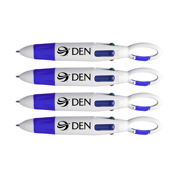 4-Color Pen w / Carabiner - Image 1