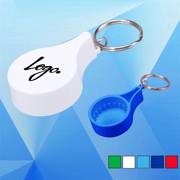 Plastic Bottle Opener with Key Ring - Image 1
