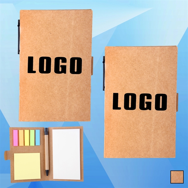 Eco Handy Notebook with Sticky Notes and Flags - Image 1