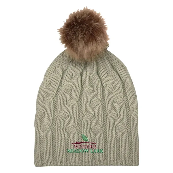 Cameron Cable Knit Pom Beanie - Image 4