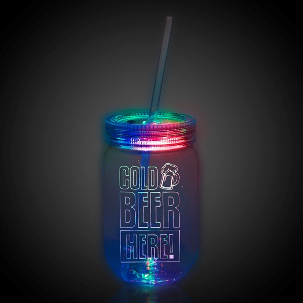 LED 20oz. Mason Jar with Straw - Image 4
