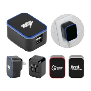Light-Up Two Port Wall USB Charger