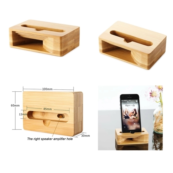 Wooden Mobile Phone Holder Stand with Sound Amplifier