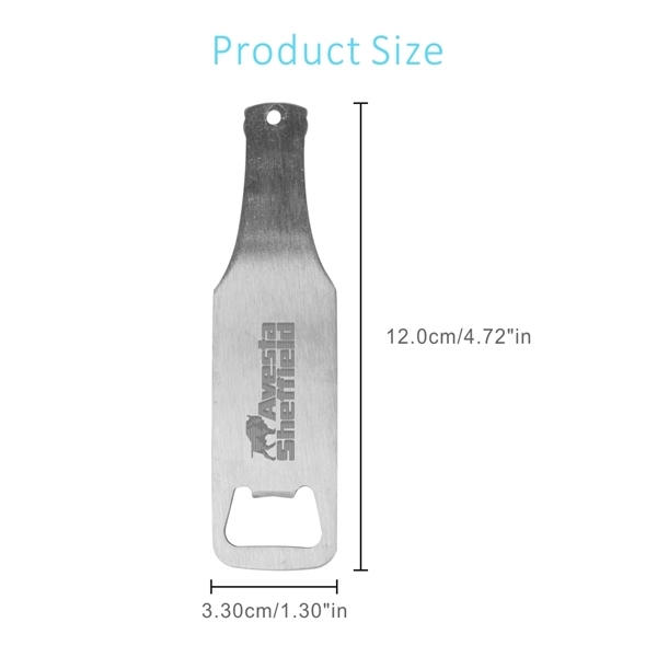 Bottle Shaped Heavy Duty Stainless Steel Flat Bottle Opener - Image 4