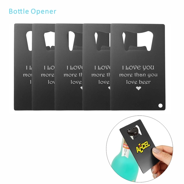 Credit Card Size Stainless Steel Bottle Opener for Wallet - Image 1