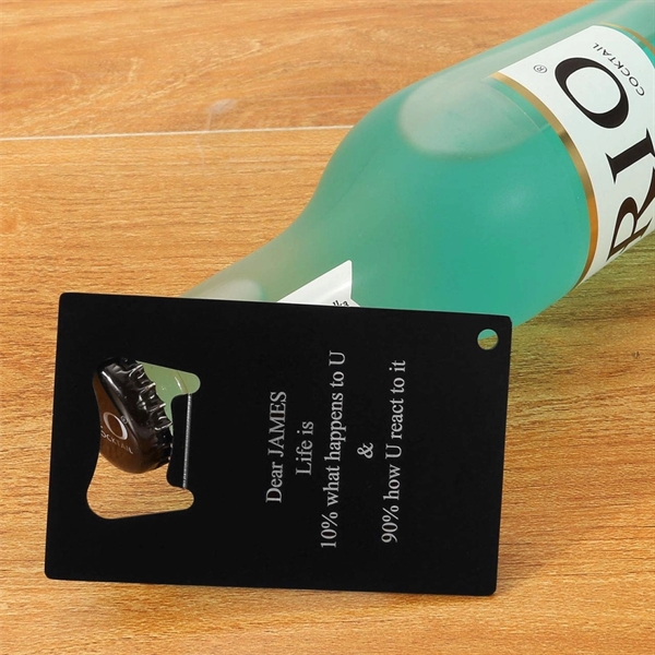Credit Card Size Stainless Steel Bottle Opener for Wallet - Image 3