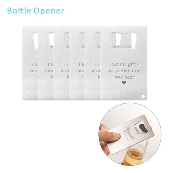 Credit Card Size Stainless Steel Bottle Opener for Wallet - Image 1