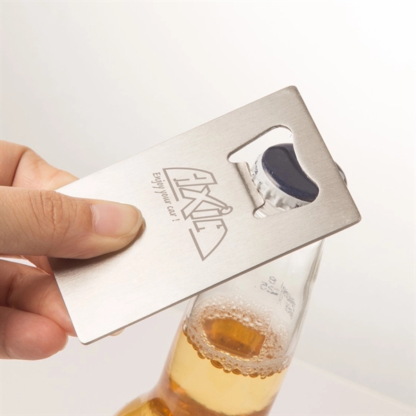 Credit Card Size Stainless Steel Bottle Opener for Wallet - Image 3