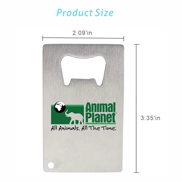 Credit Card Size Stainless Steel Bottle Opener for Wallet - Image 5